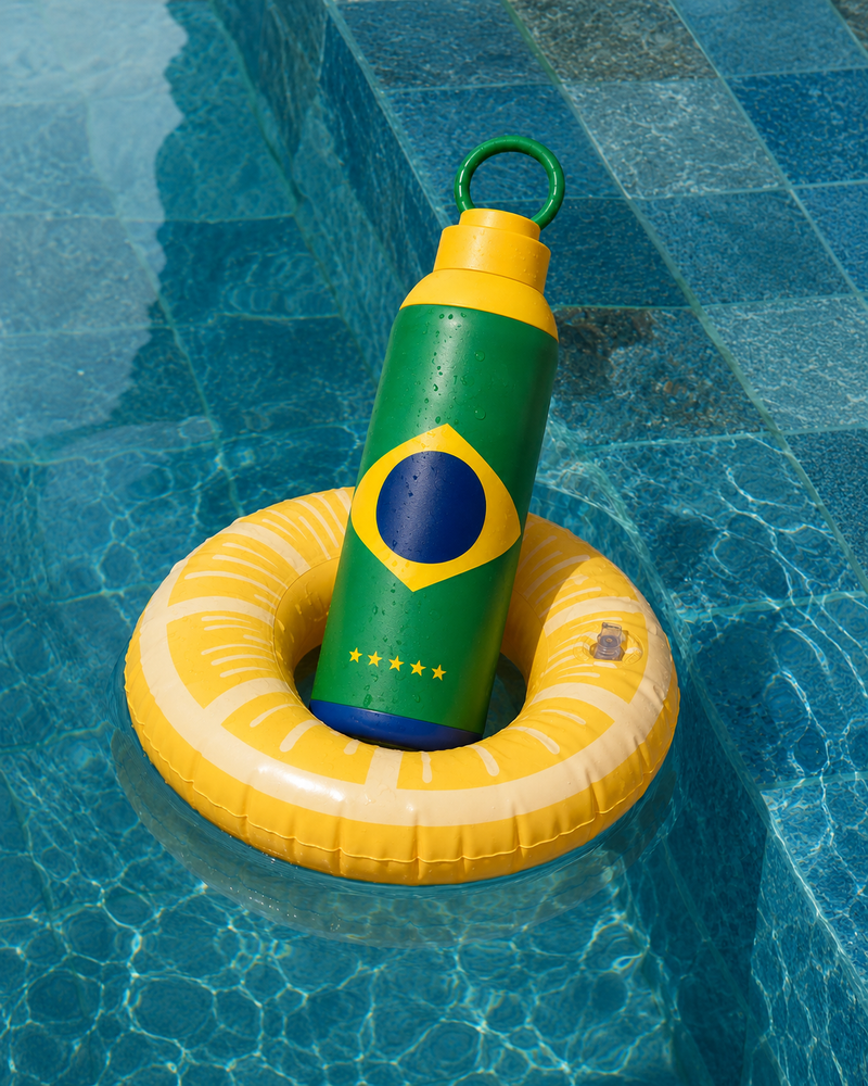Metly Brazil Edition - 500ml Double Walled Water Bottle — Carry the World's Greatest Football Nation