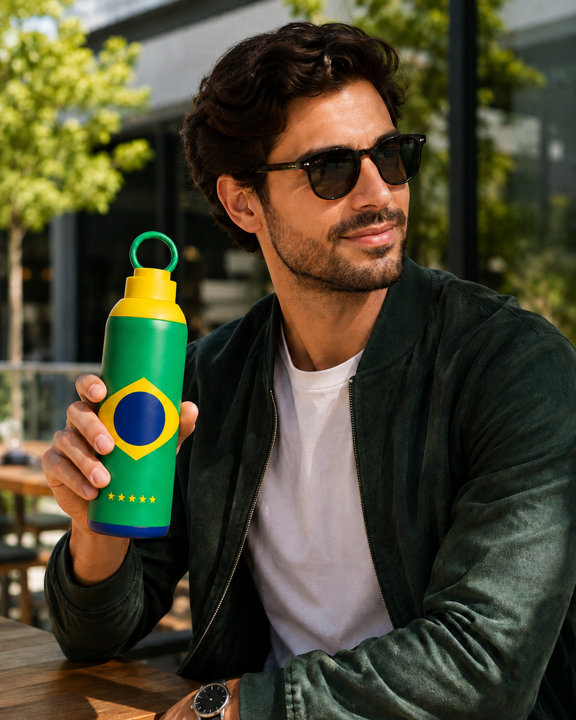 Metly Brazil Edition - 500ml Double Walled Water Bottle — Carry the World's Greatest Football Nation