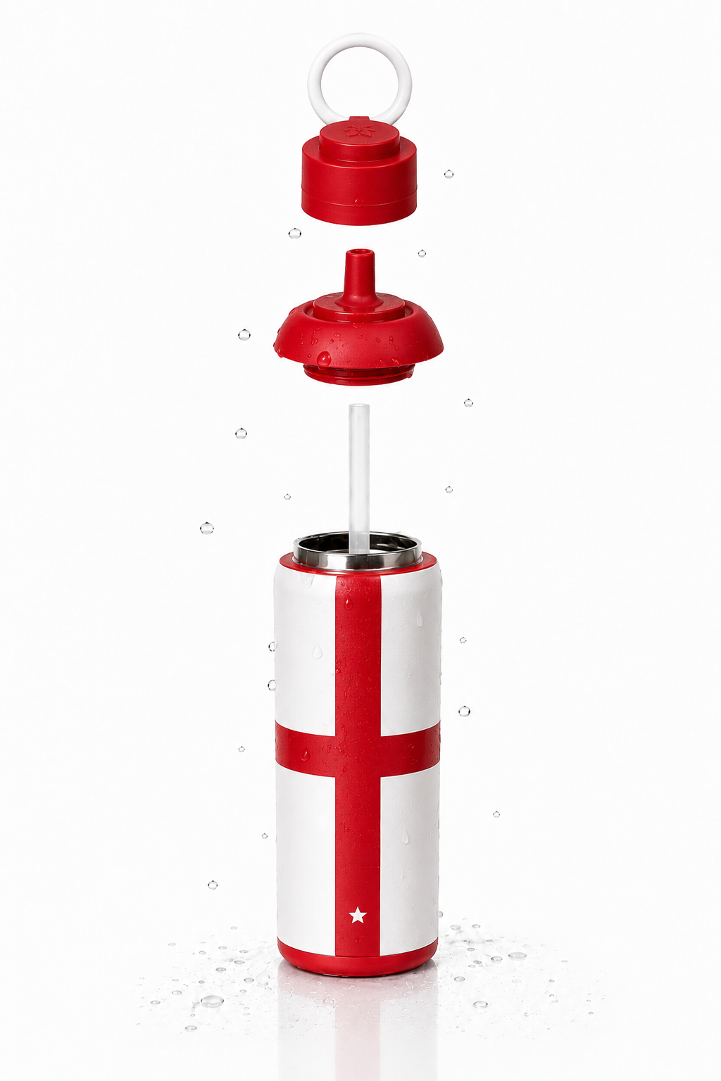 Metly England Edition - 500ml Double Walled Water Bottle — Bring England's Pride to Every Match Day