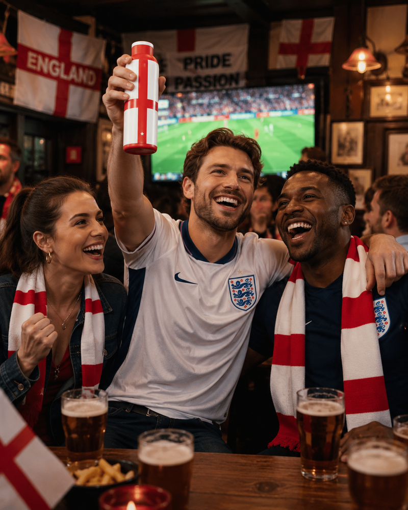 Metly England Edition - 500ml Double Walled Bottle — Bring England's Pride to Every Match Day