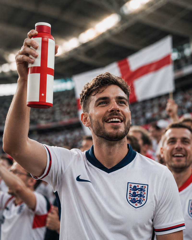 Metly England Edition - 500ml Double Walled Bottle — Bring England's Pride to Every Match Day