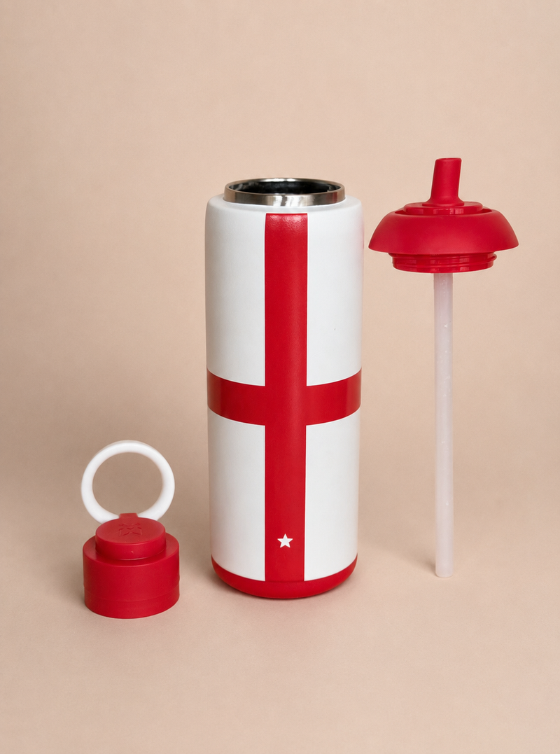 Metly England Edition - 500ml Double Walled Bottle — Bring England's Pride to Every Match Day