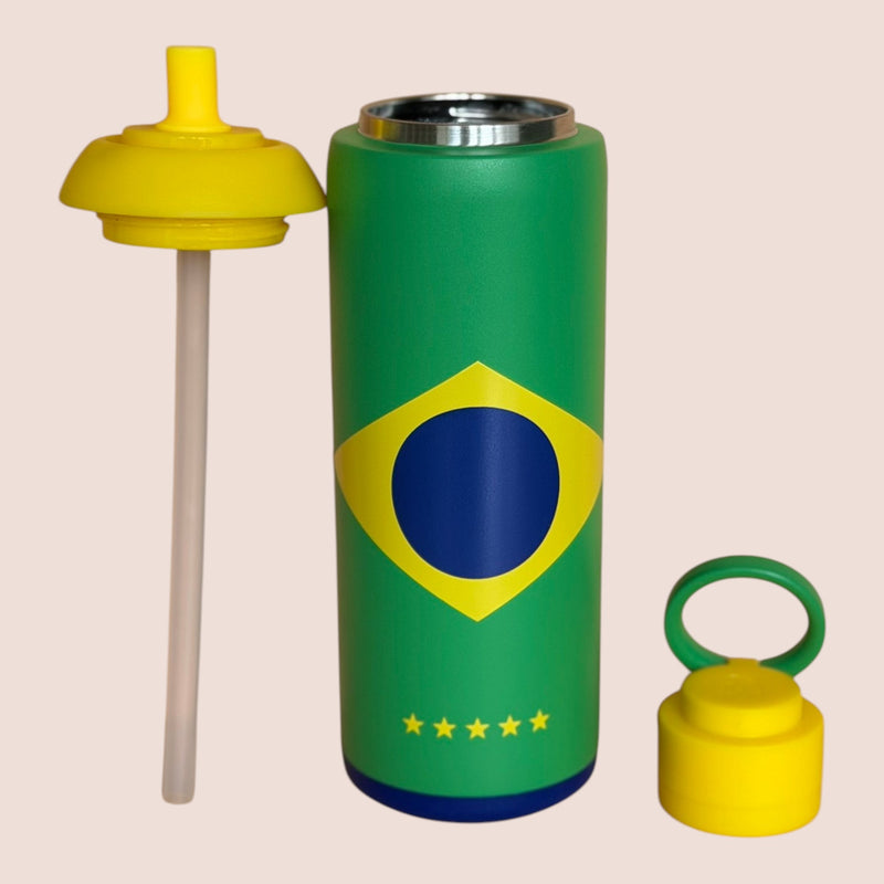 Metly Brazil Edition - 500ml Double Walled Bottle — Carry the World's Greatest Football Nation